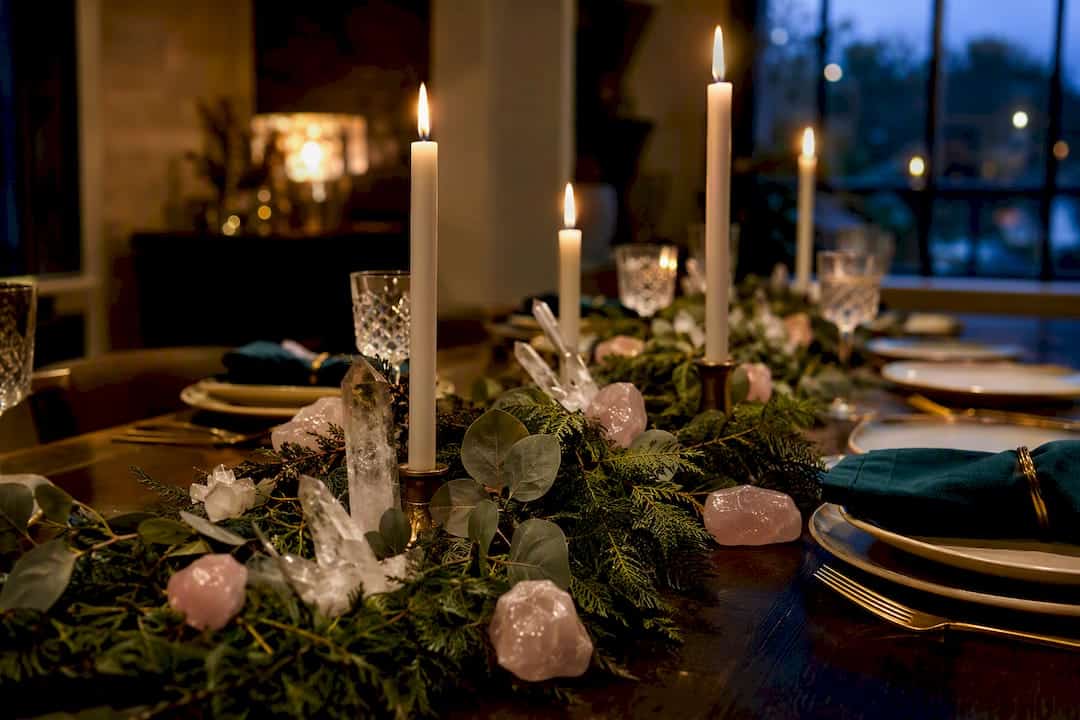 Gem Table Setting Tips: Holiday Crystal Gemstone Table Decor