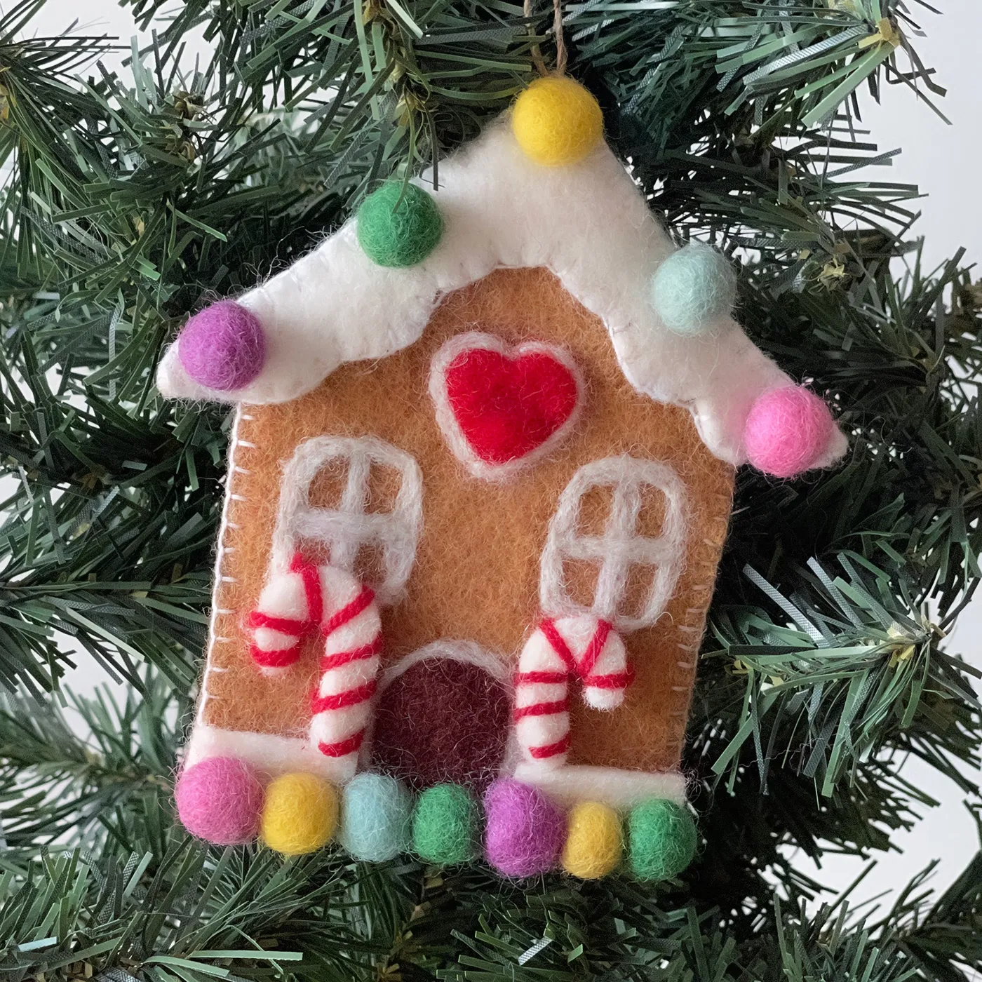 Gingerbread House Handmade Felt Ornament - Global Crafts Wholesale