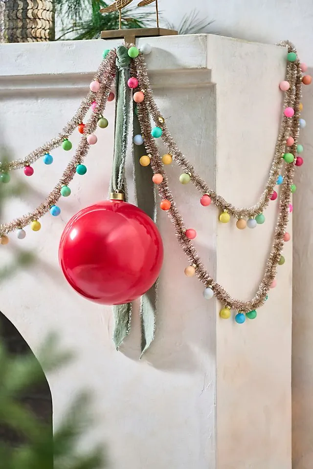 Good Cheer Mini Bauble Tinsel Garland, 14.6' | Terrain