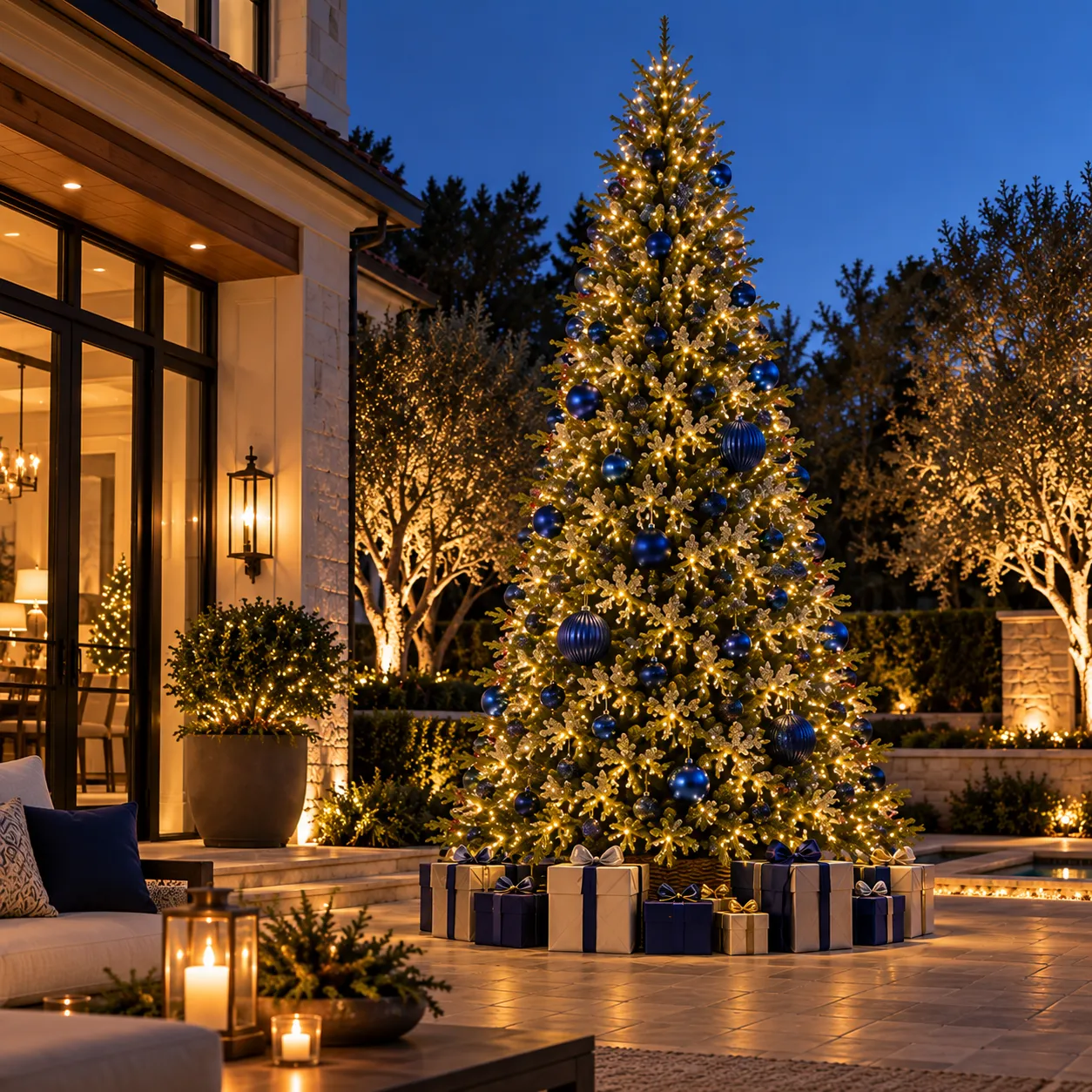 Grand Outdoor Artificial Christmas Tree with Music-Sync LED Lights | OJA Home&Decor