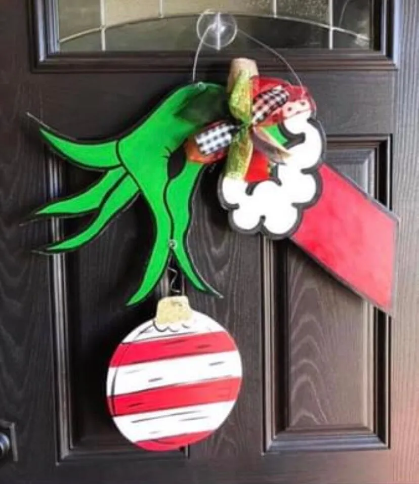 Green Monster hand Door Hanger | paintedbeautydesigns