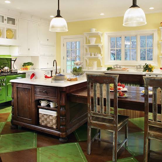 Green Vintage-Inspired Kitchen | HGTV