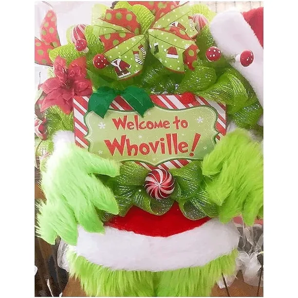 Grinch Christmas Plush Garland, Christmas Thief Front Door Garland, Christmas Garland Elf Door Hanger, Thief Body Garland Door Hanger Christmas Decoration - Walmart.ca