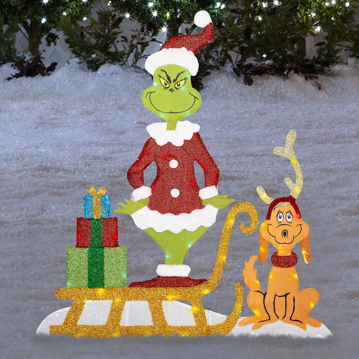 Grinch Christmas Yard Decorations Outdoor G-rinch Christmas Decorations, 1PCS Yard Signs With Stakes, Sign For Xmas Garden Decor,Stealing Christmas Decor Party Supplies DeWith Lamp String - Walmart.