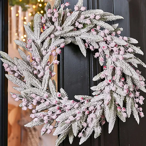 Hampton Frosted Berries Festive Decor Autumn-Winter Wreath Front Door Christmas  Wreath 50cm