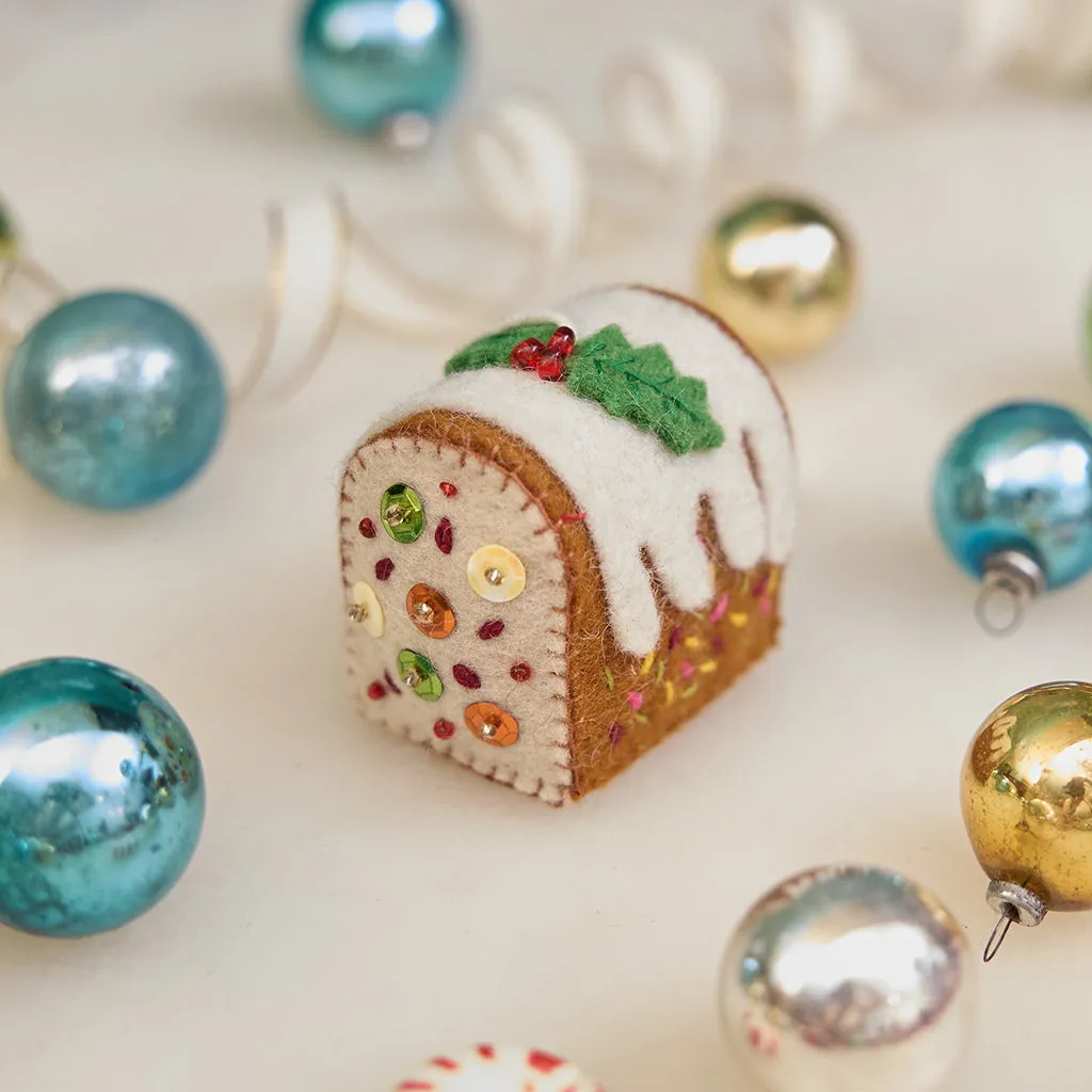 Hand Felted Festive Fruit Cake Ornament Embellished w/ Beads & Sequins –  Craftspring