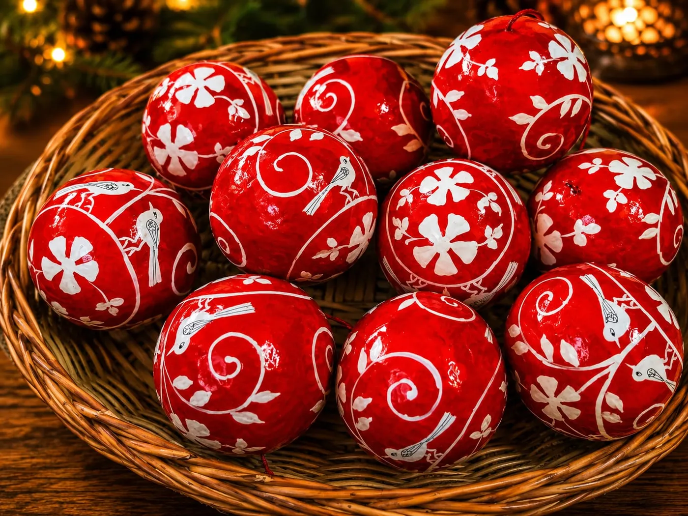 Handmade Christmas Balls,Indian Ornaments,Christmas tree Decoration,Paper Mache bauble,Handmade Christmas Ornament,Hanging Christmas Bauble.
