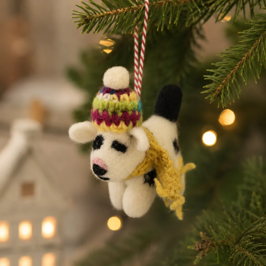 Handmade Felt Dog Christmas Tree Ornament – Kriti Craft