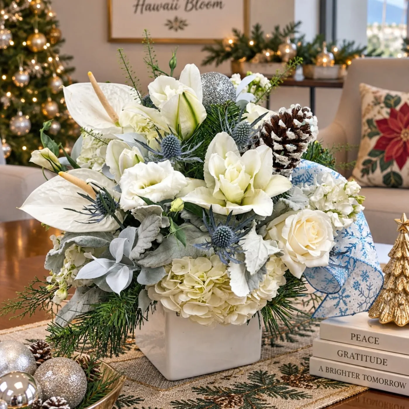 Holiday Enchantment Centerpiece (Available Dec. 7)by Watanabe Floral, Inc.