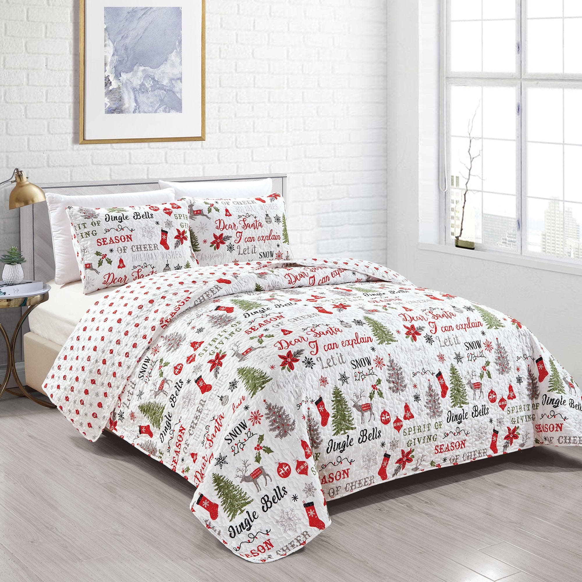 Holiday Winter Quilt Set | Carol Collection by Great Bay Home