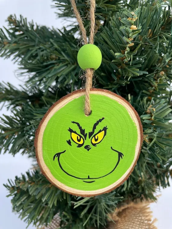Homemade Grinch Ornament, Painted Glass Christmas Decor - Etsy The Grinch Christmas Ornament – Hand-Painted Resin Holiday