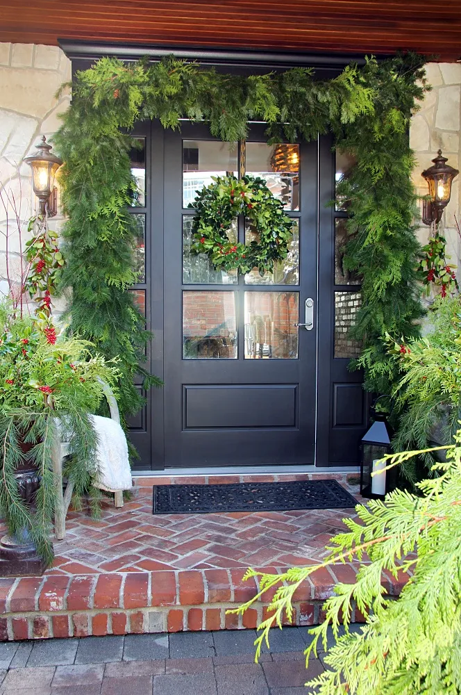 How to Create a Festive Front Door with a Christmas Wreath |