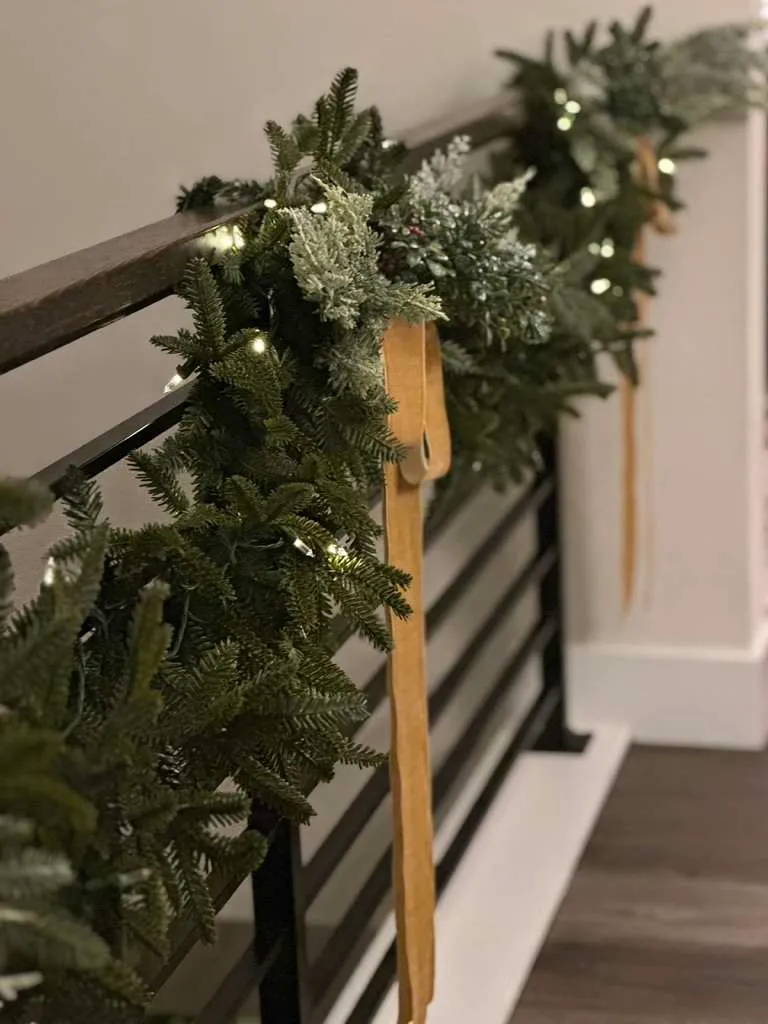 How to Create the Prettiest Garland on a Banister | April Colleen