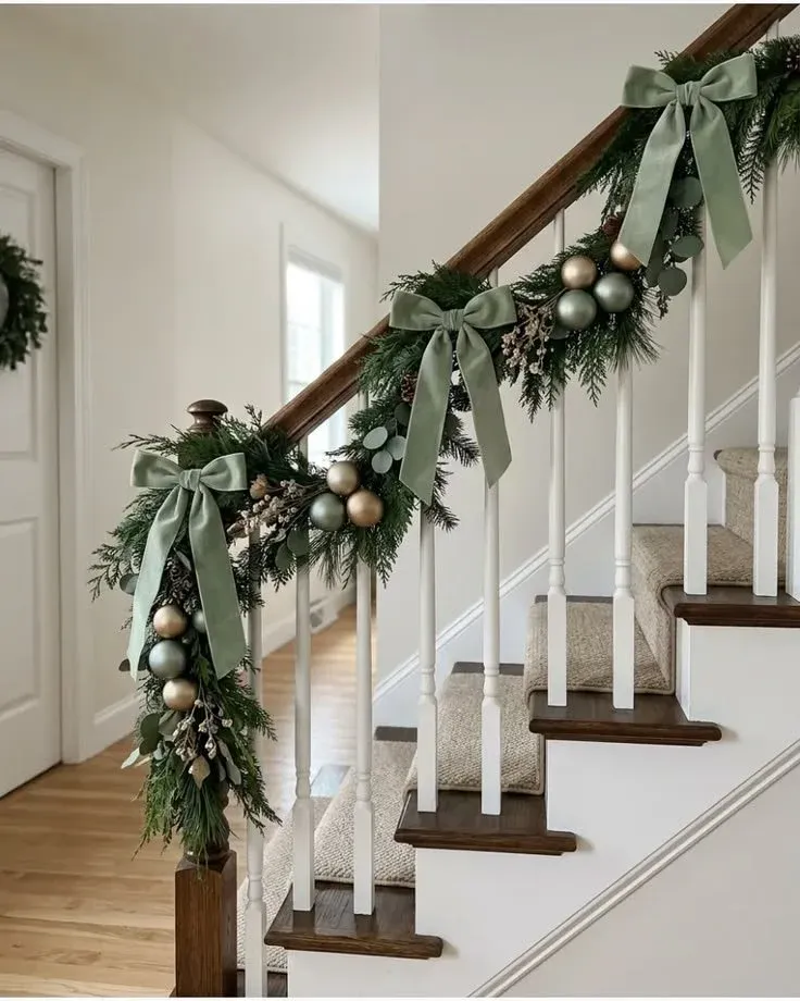 How to Style a Festive Staircase Banister: Pro Garland Tips — The Rosie  Home Edit