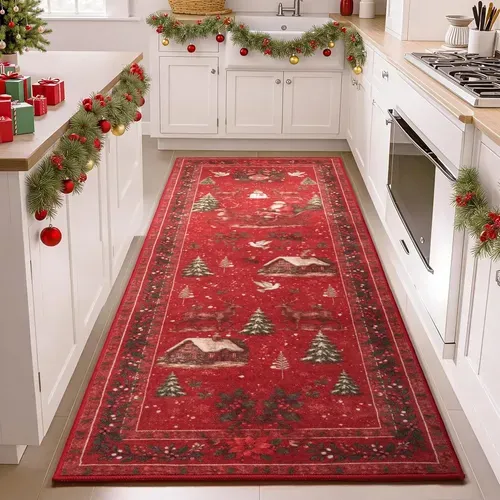 Joiedomi Christmas Hallway Runner Rug Washable 2'x8' Non Sli | MercadoLivre