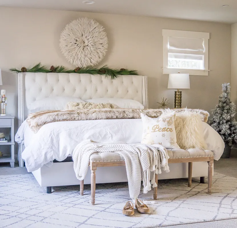 justatinabit-pink-gold-white-christmas-decorations-2019-home-tour-flocked-christmas- tree-seattle-home-blogger-2 | Just A Tina Bit
