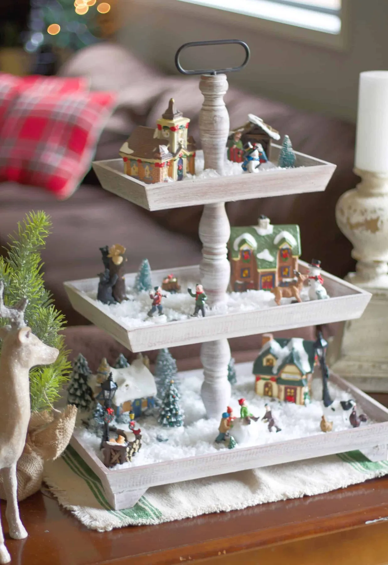 Kigley Rustic Christmas Village Kids Christmas Village Child Friendly  Playable Christmas Decor