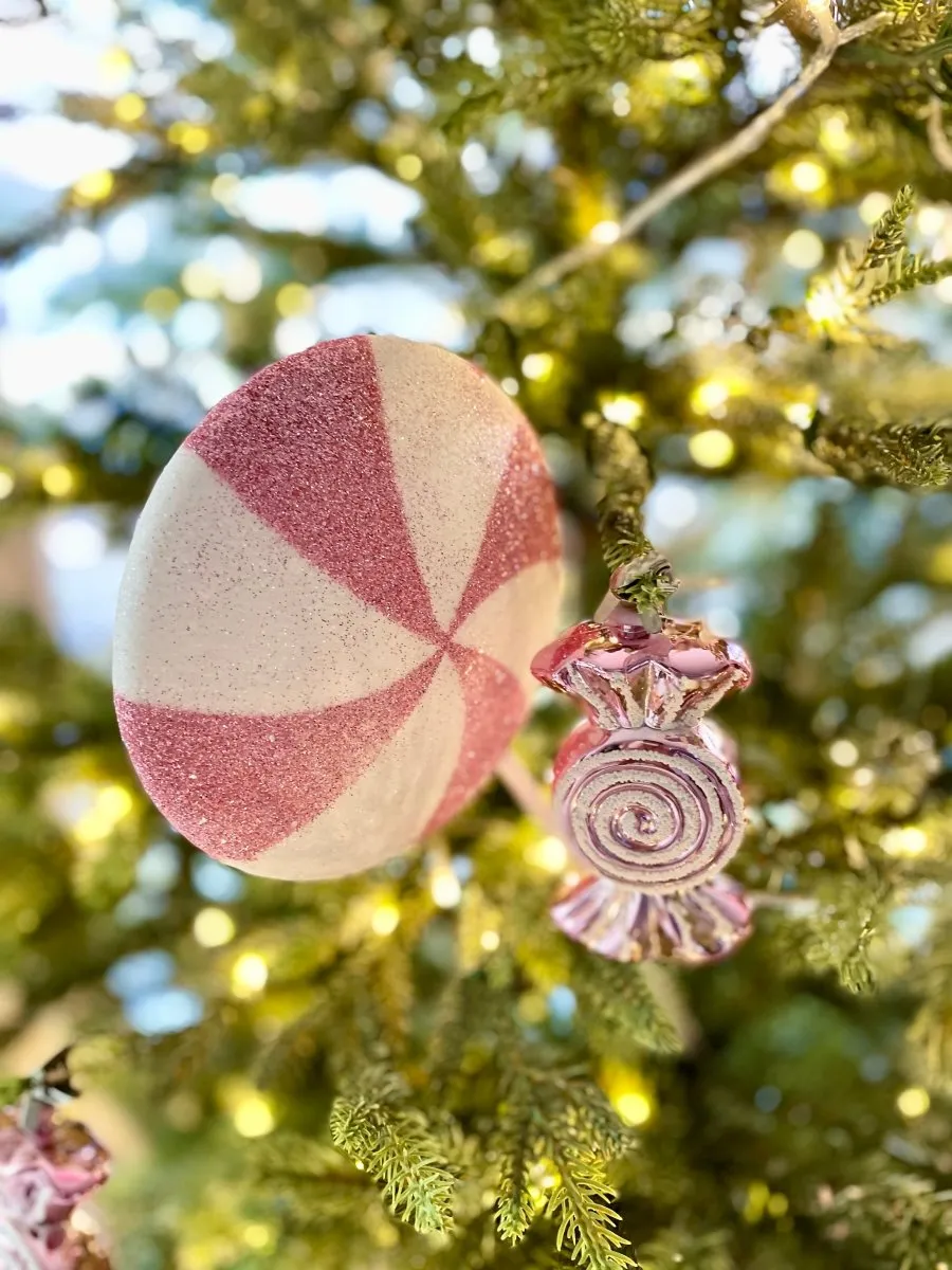 Large Peppermint Lollipop Stem Christmas Tree Pick