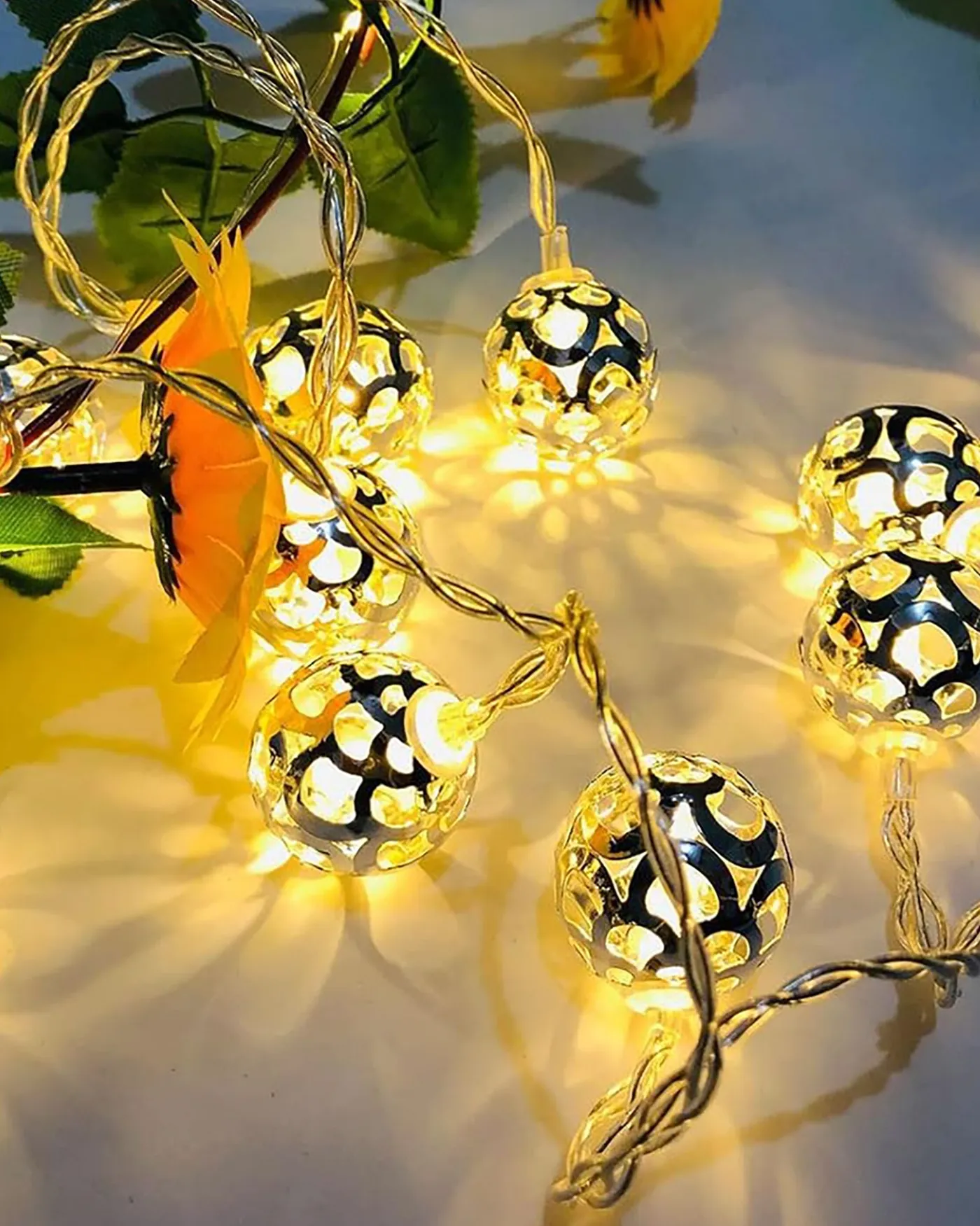 Led Light Decorative String Lights Indoor String Lights, Moroccon Copper  Lights 5M 14LED Indoor Outdoor Fairy Globe String Lights,for  Garden,Diwali,Christmas,Wedding,Home, Party Decoration