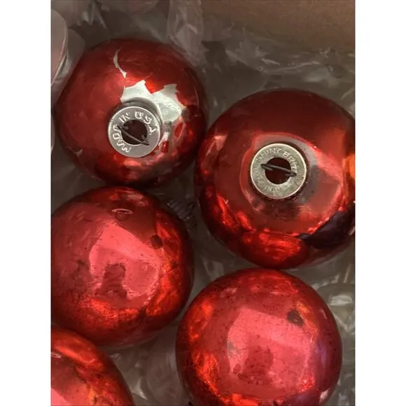 Lot 28 Vtg Glass Ornaments Shiny USA Shiny Brite Pink Red Yellow Blue White  READ