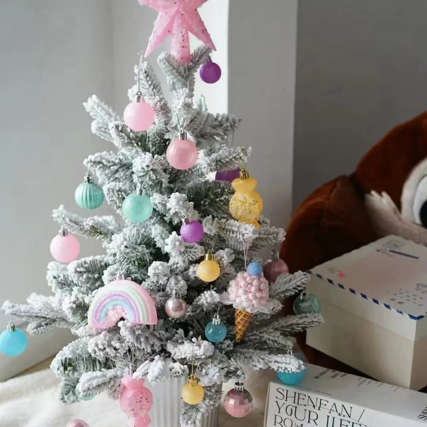 Ltvvegg 40 Pcs Pastel Christmas Ball Ornaments Decorations Set, Macaron  Color Hanging Ornaments Balls Set, Pearl Christmas Tree Pendants Ball Xmas  Tree Decorations - Walmart.com