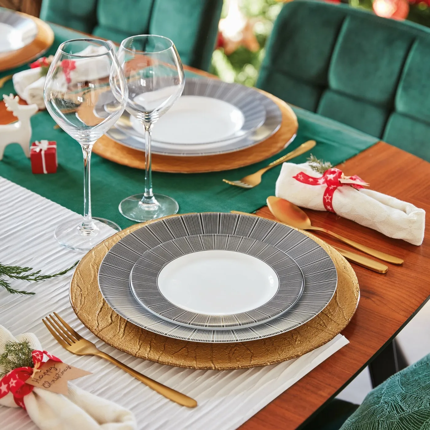 Luminarc Astre 18pc Opal Glass Dinner Set Christmas Dinnerware Tableware Modern - Shopping.com