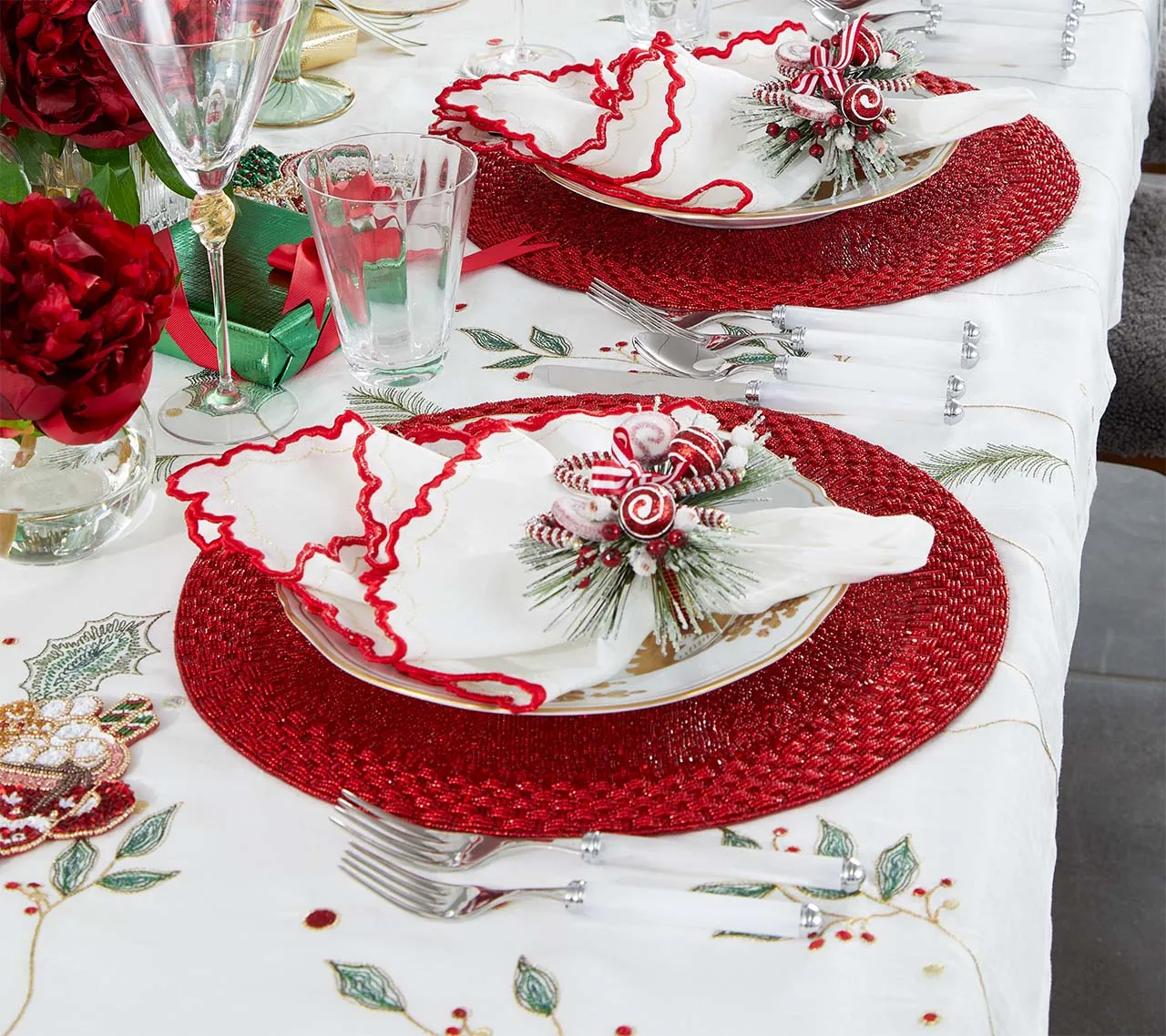 Luxury Christmas Table Placemats | Exquisite Holiday Decor by Kim Seyb