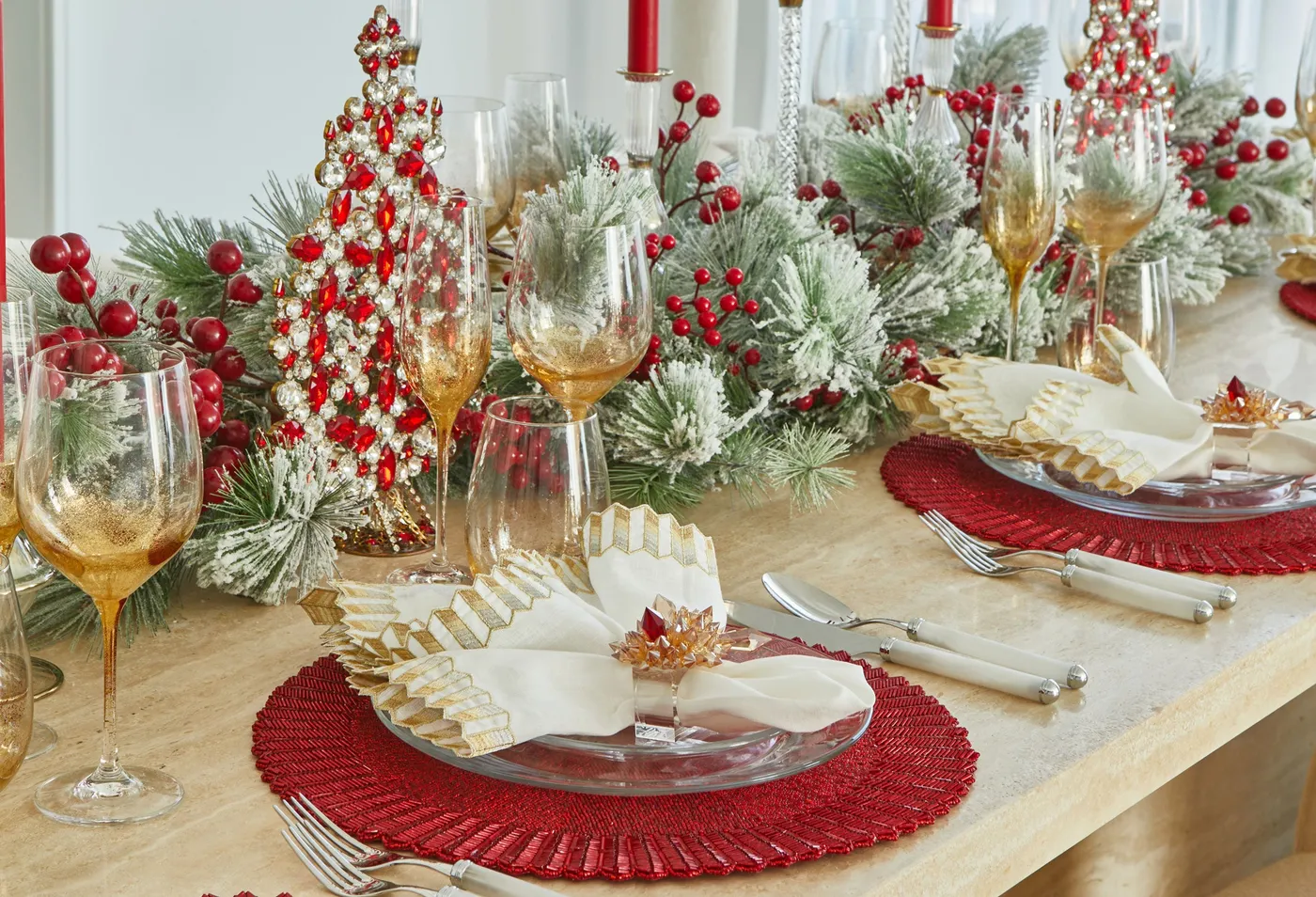 Luxury Christmas Table Placemats | Exquisite Holiday Decor by Kim Seyb
