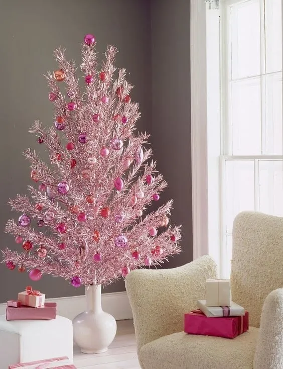Mid Century Modern Aluminum Pink Christmas Tree Our Vintage Aluminum Christmas  Tree — Mid Century Modern Interior