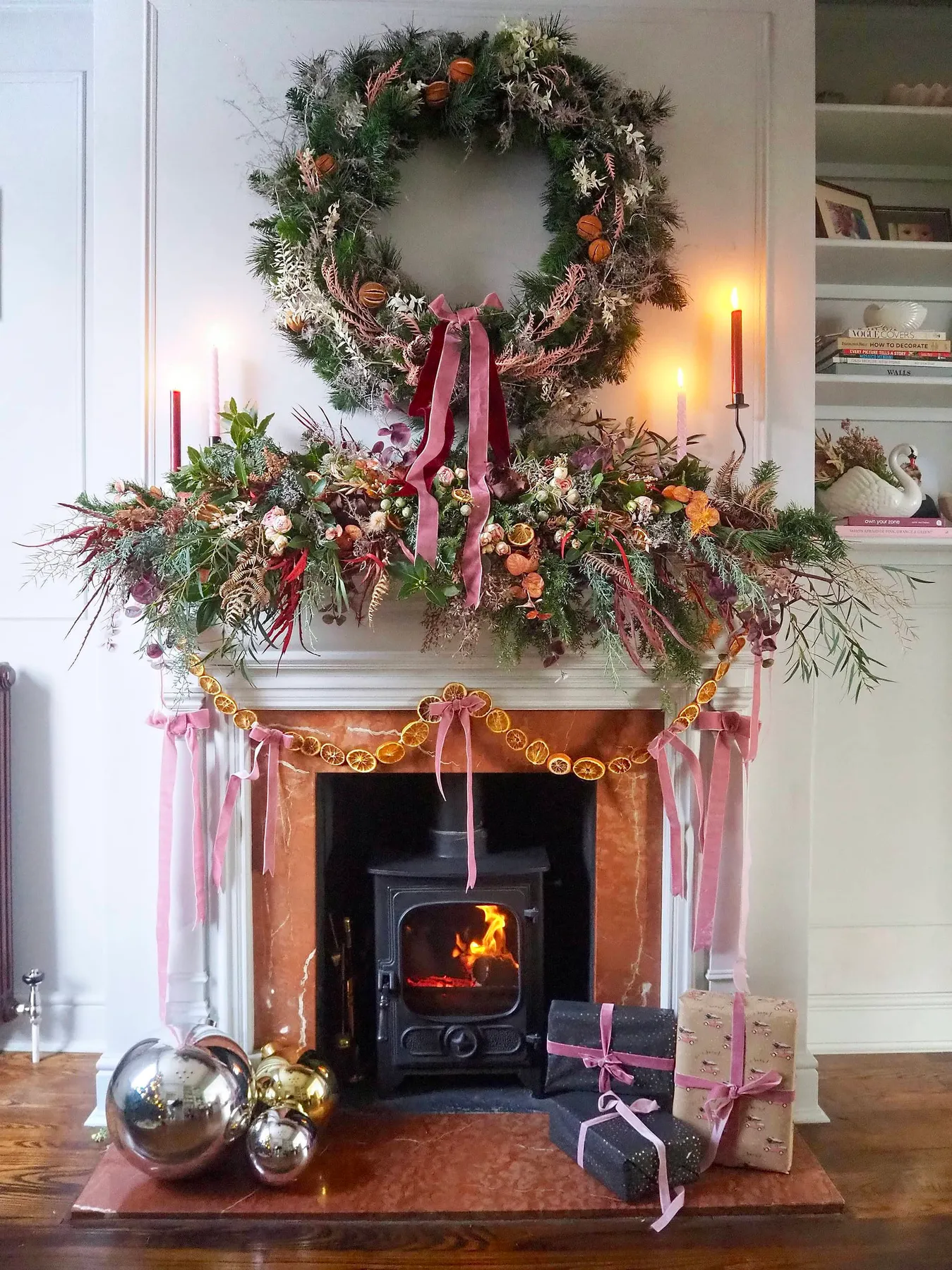 Modern Christmas Mantel Garland Festive Elegance: Christmas Mantel Decor  Inspiration