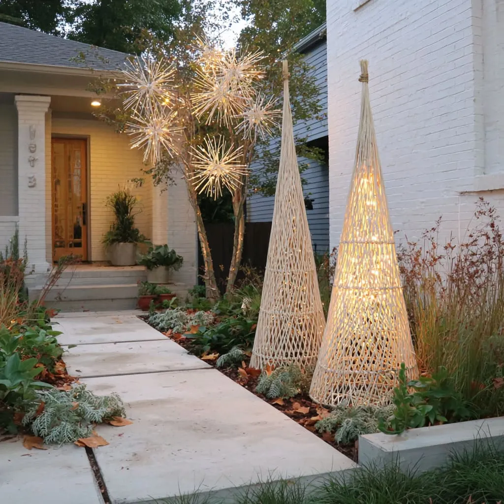 Modern Christmas Porch Ideas with Sculptural Style | FH