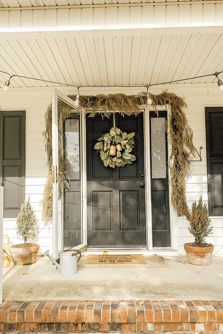 My Christmas Farmhouse Front Porch- And My Garland Made of Weeds From My  Backyard… | We Lived Happily Ever After