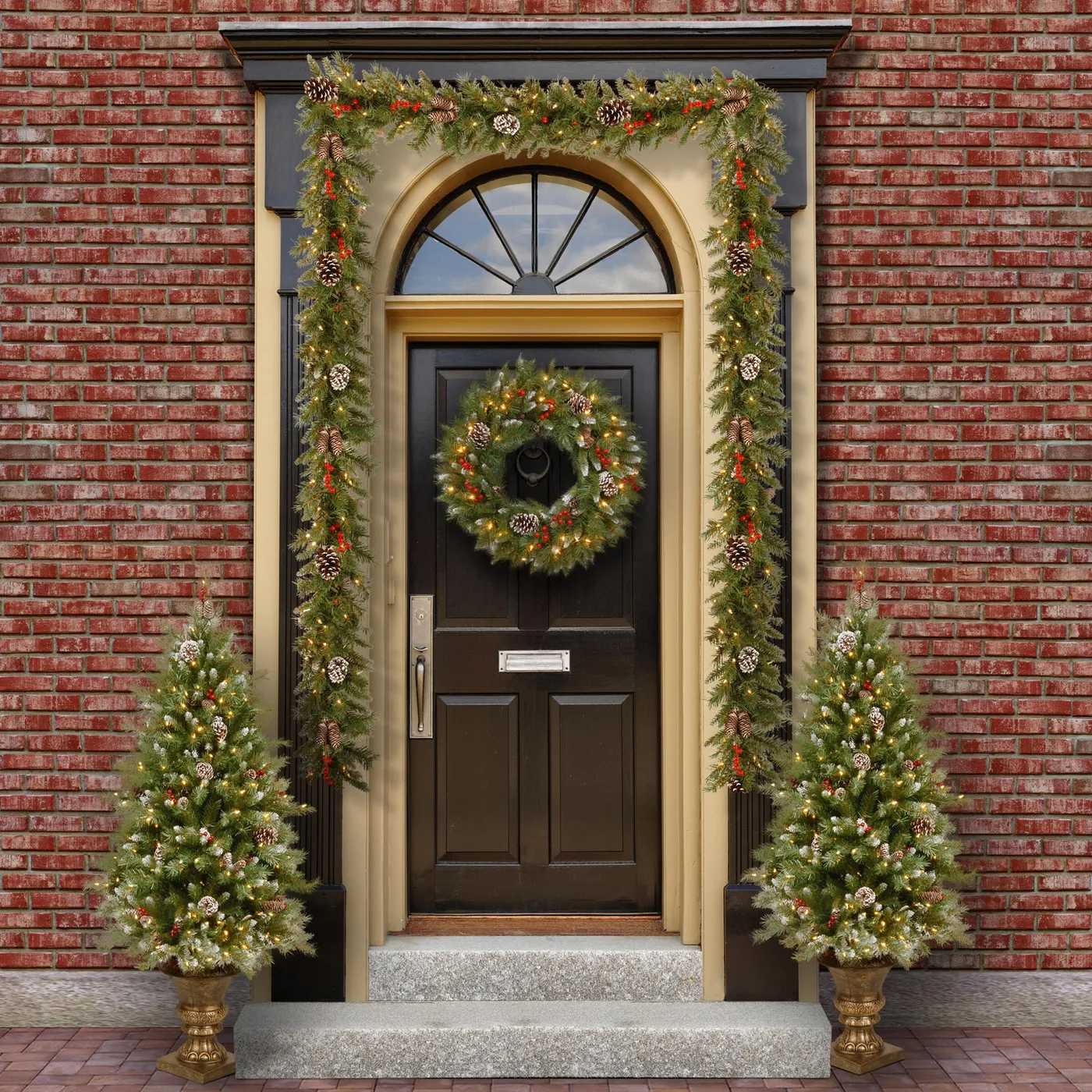National Tree Company 24' Frosted Berry Wreath with Clear Lights | Ashley