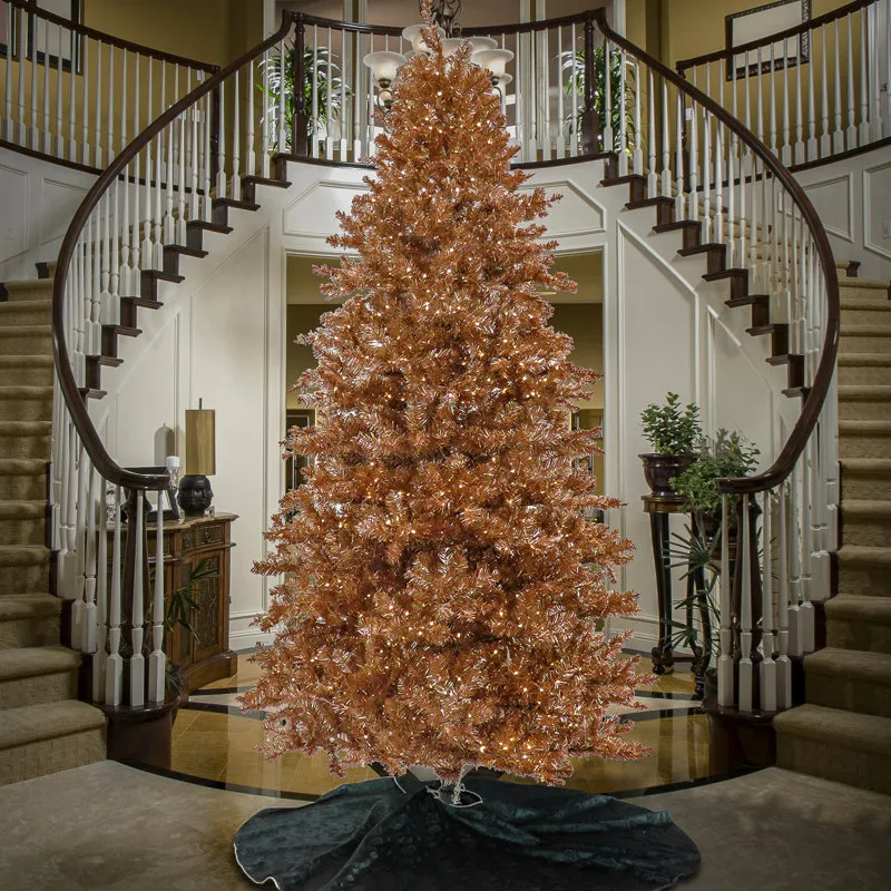 National Tree Company Rose Gold Fir Flocked/Frosted Christmas Tree with LED  Lights | Perigold
