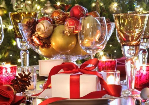 New Years Eve Party Table Decoration with Colorful Drinks and Sparkling  Glasses