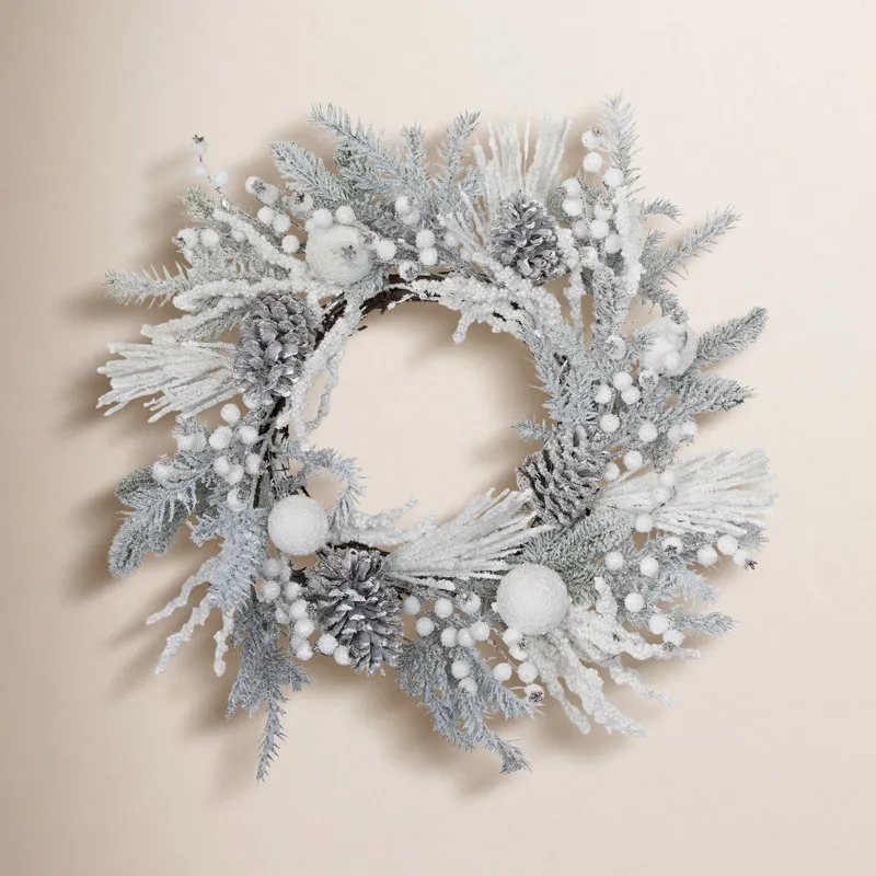 Northlight Seasonal Flocked Berries And Pinecones Artificial Pine Christmas  Wreath - 26' - Unlit | Birch Lane