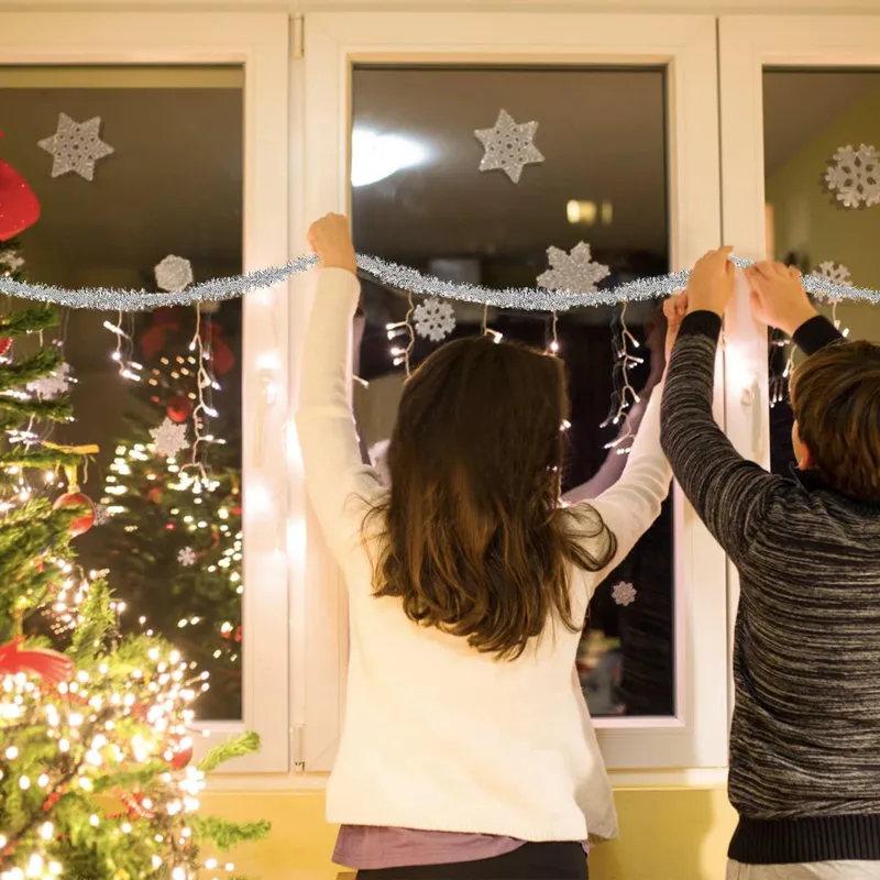 Northlight Seasonal Two-Tone Shiny Tinsel Artificial Christmas Garland -  12' X 2' - Silver - Wayfair Canada