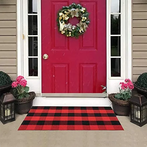 Outdoor Buffalo Plaid Black Red Check Mat – Joanna Home Decor