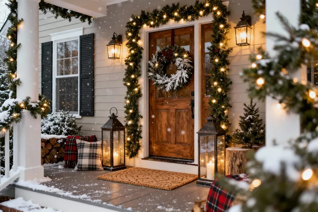 Outdoor Christmas Decorations: Porch & Door Ideas