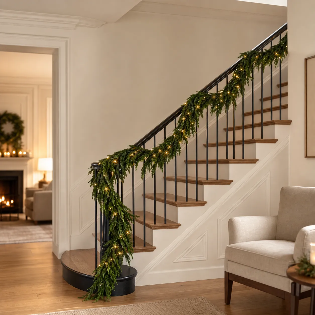 Outdoor Christmas Tree Lighted Garland - Christmas Ball Garland Set - The  Christmas Palace
