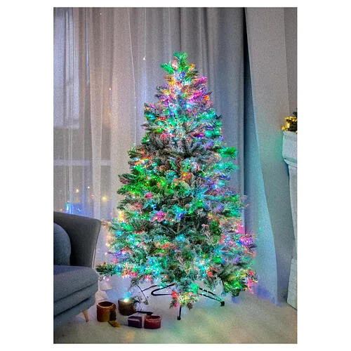 Pine Christmas tree 2200 LED RGB 180 cm flocked poly | online sales on  HOLYART.com