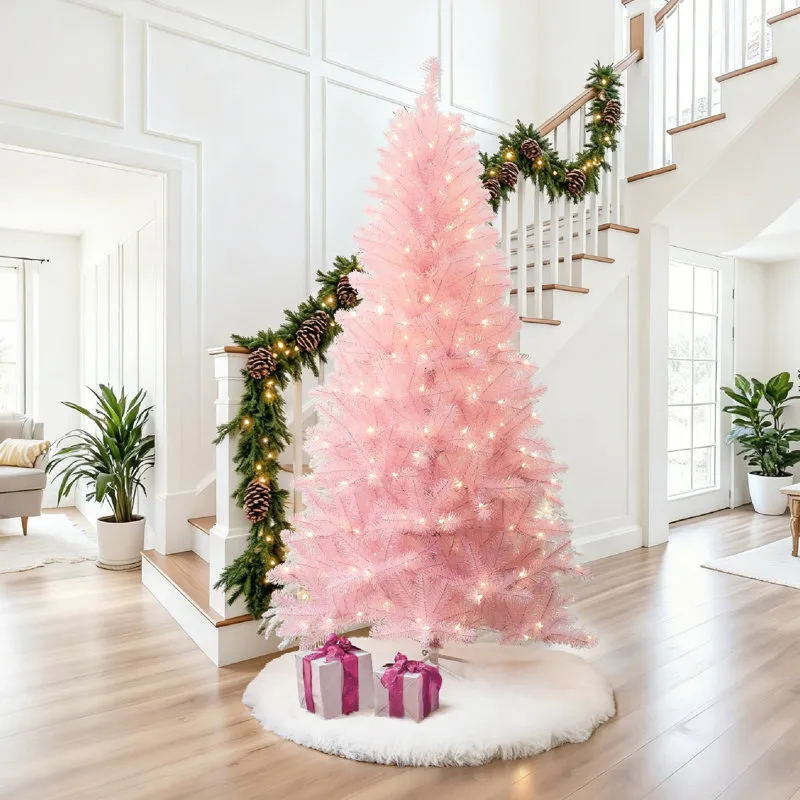Pink 6.5' Pre-Lit Christmas Tree