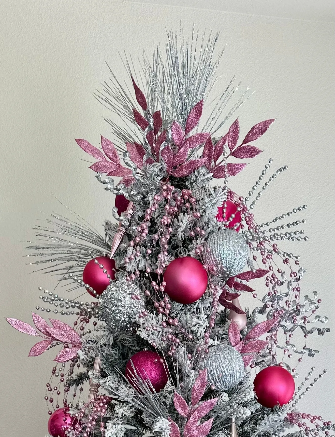 Pink And Silver Christmas Tree Decorations Christmas Pink Seasonal  Ornaments Tree Kit Pink Silver Christmas, Pink Christmas Tree, Tree  Decorations, Princess Christmas, Pink Christmas, Kids Room ...