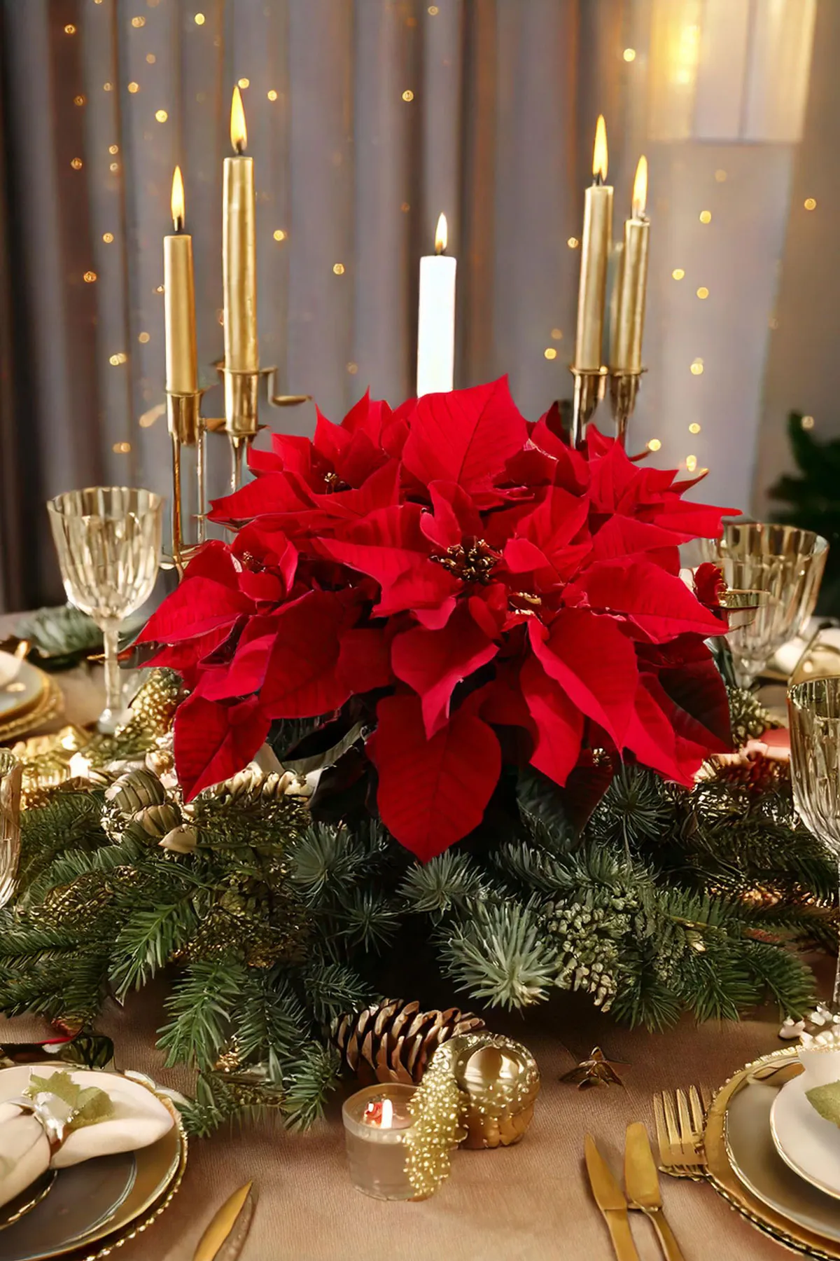 Poinsettia Magic: Crafting the Perfect Christmas Table Centerpiece