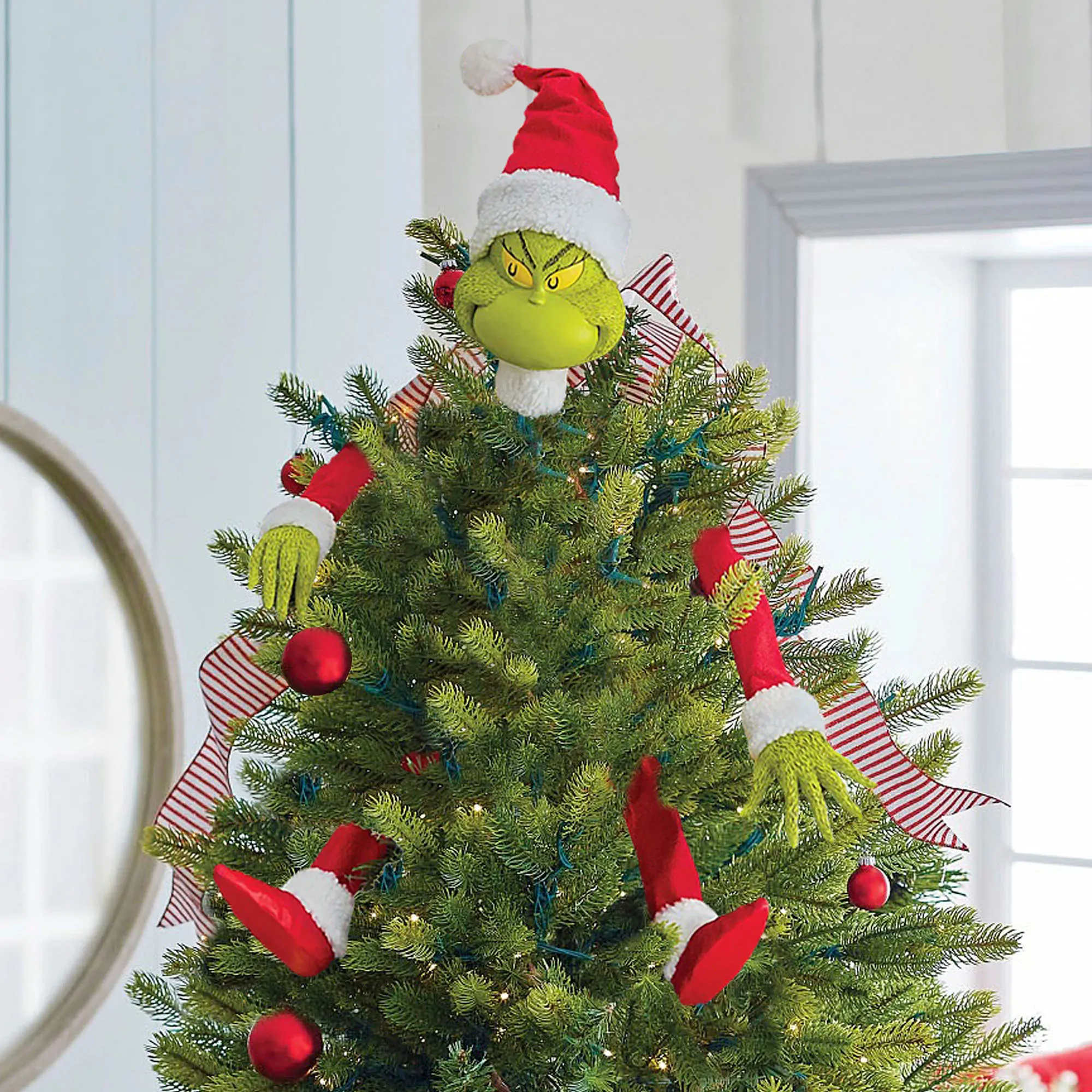 Possible Dreams Decorate Grinch in a Cinch Clothtique Christmas Tree Topper  Set