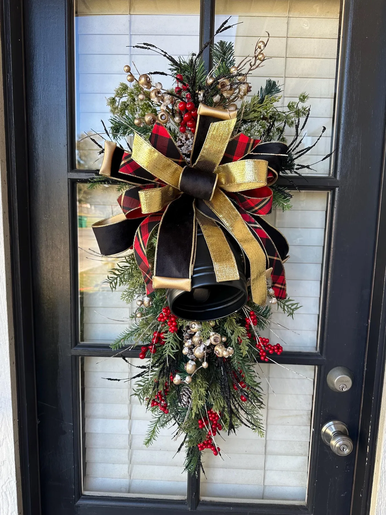 Red and Black Bell Christmas Swag – Fantastic Fronts