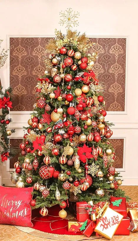 Red and Gold Christmas Tree - Designing Perfect Christmas Trees