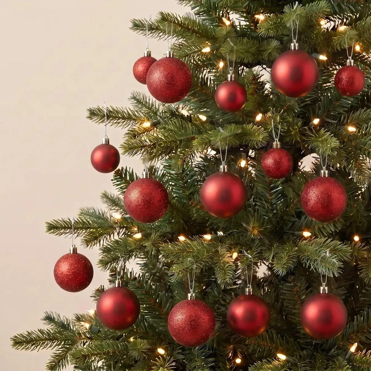 Red Basic Christmas Hanging Baubles Ornament - 28pcs Set (D42) | Speckled  Space