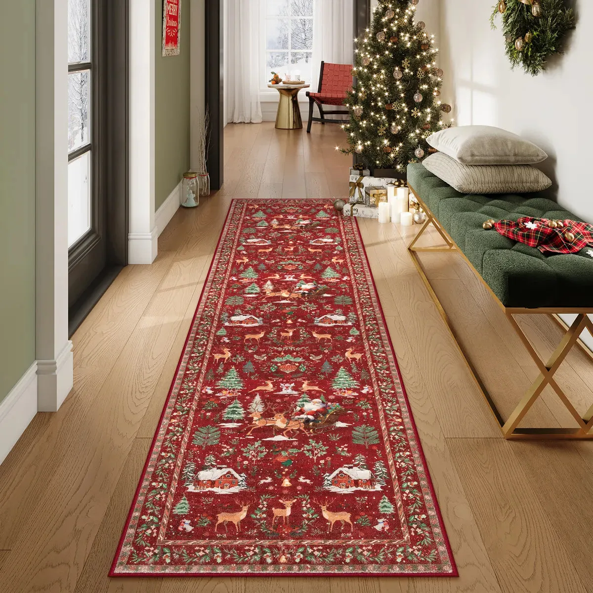 Red & Burgundy Rugs for Christmas Decor | Lahome
