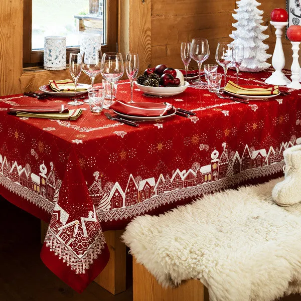 Red Christmas Table Cloth Red And White Christmas Tablecloth – Decor Mantra
